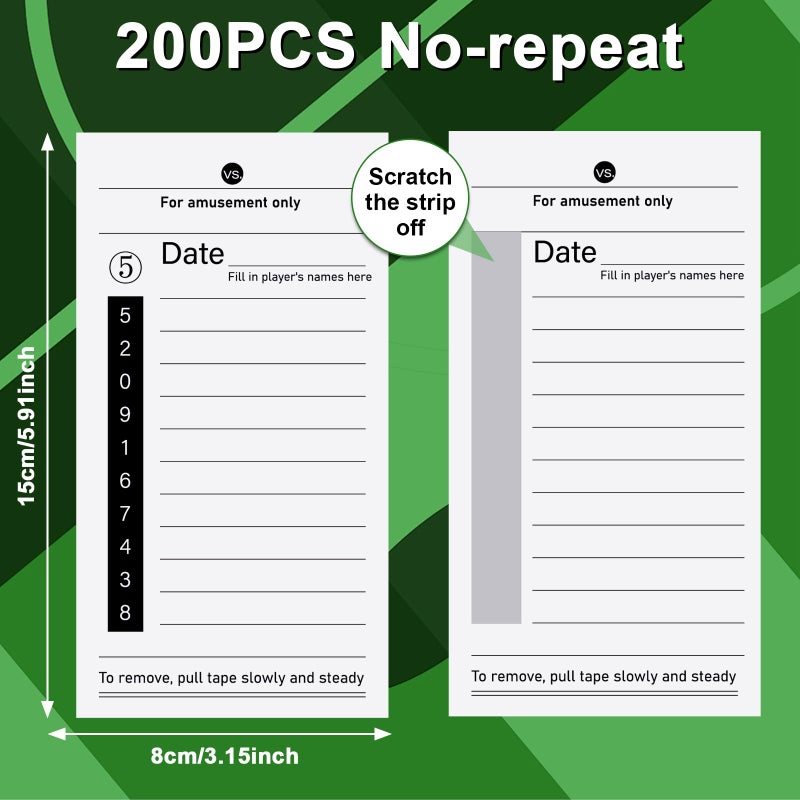 Justforjoyful 200 Packs 10 Line Sports Strip Cards Super Football Bowl Pool Cards No-Repeat Football Strip Cards Scratch off Betting Cards Football Scratch Cards for Soccer Baseball Volleyball Football Party Favors - Image 2