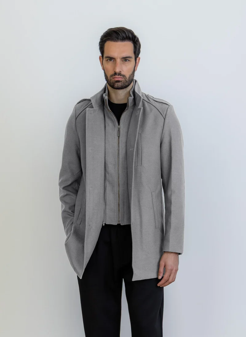 SHAPES DOUBLE LAYERED DETAILED COAT