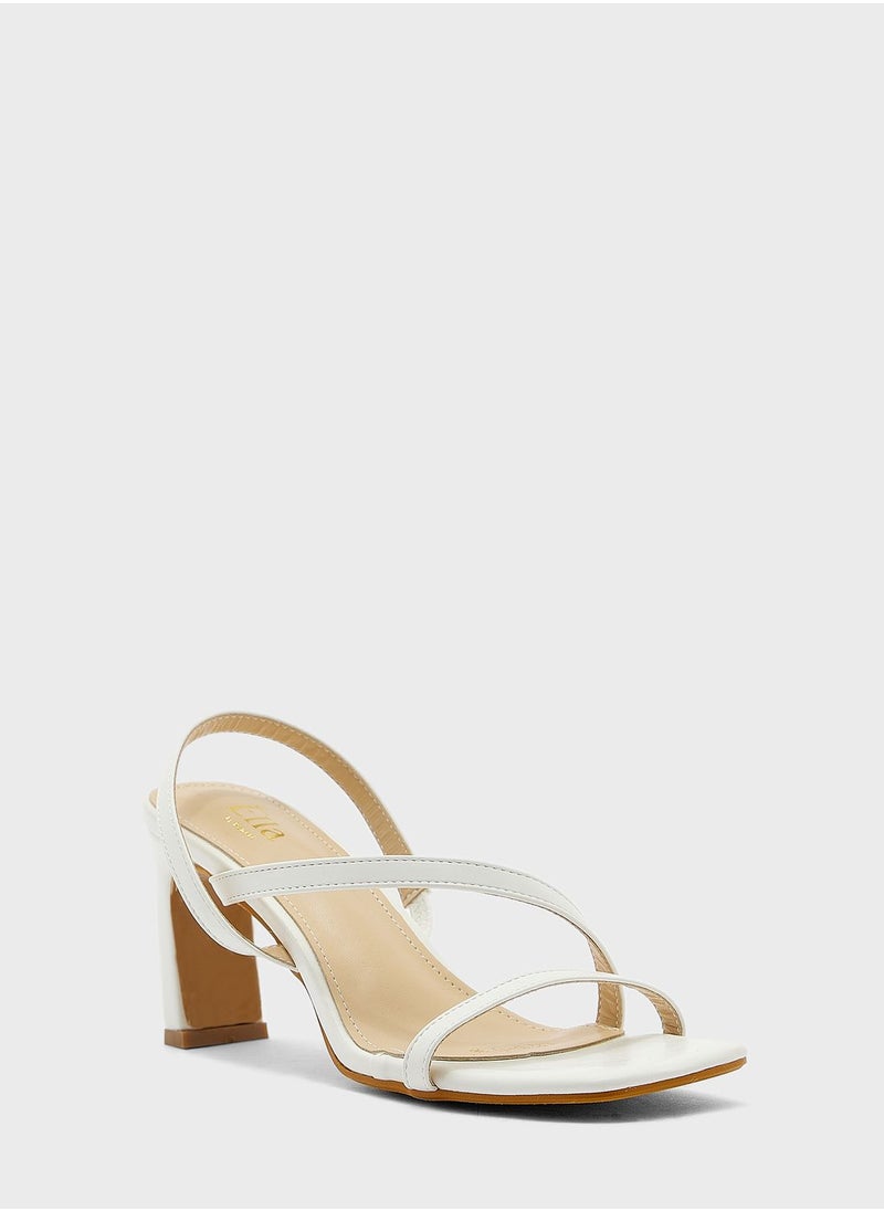 ELLA - Strappy Asymetric Square Toe Sandal - Image 1