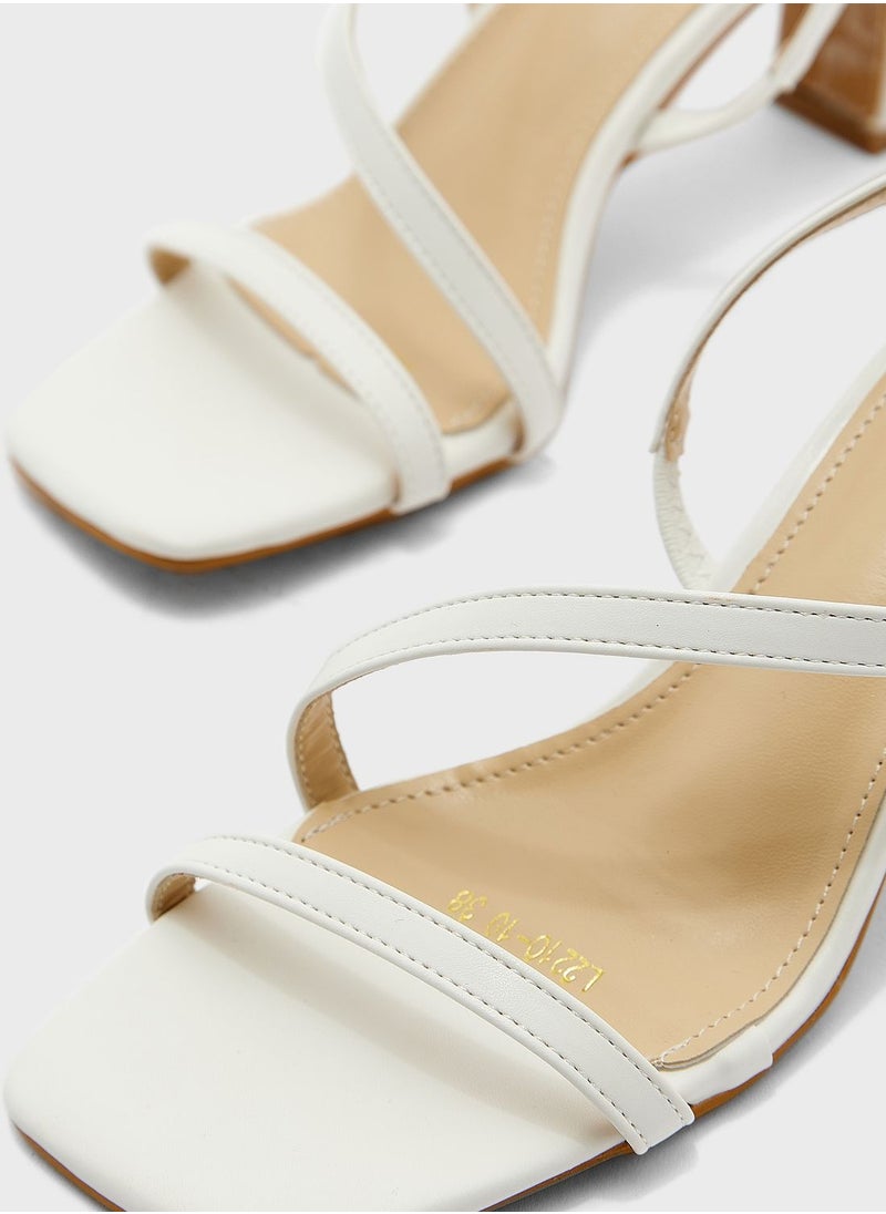 ELLA - Strappy Asymetric Square Toe Sandal - Image 1