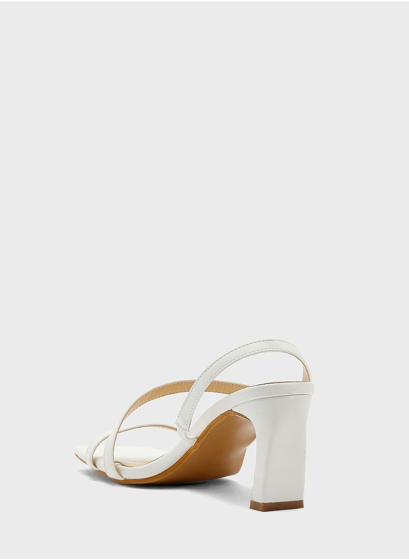 ELLA - Strappy Asymetric Square Toe Sandal - Image 1