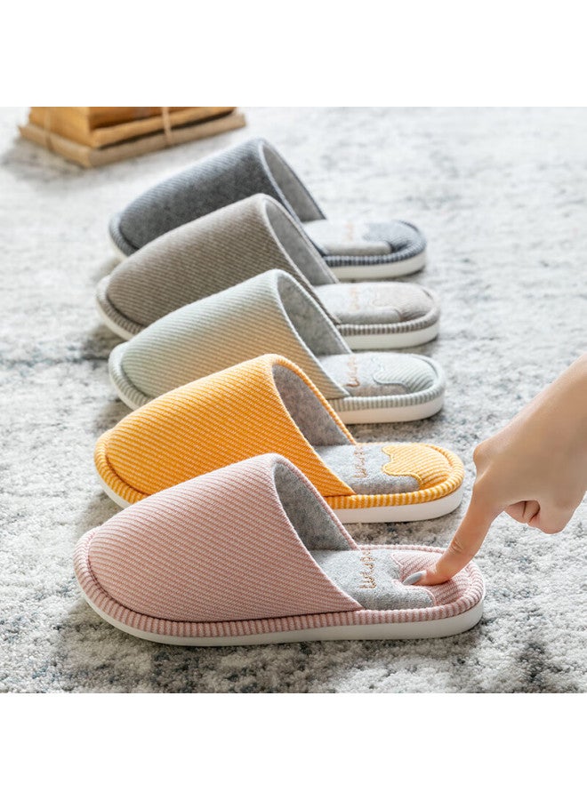 TZLDN Lidani (tzldn Style Cotton Slippers For Women, Home Cotton Ladies' Indoor Spring And Autumn Closed-toe Fleece Slippers, Pink, Size 36-37 - Image 2