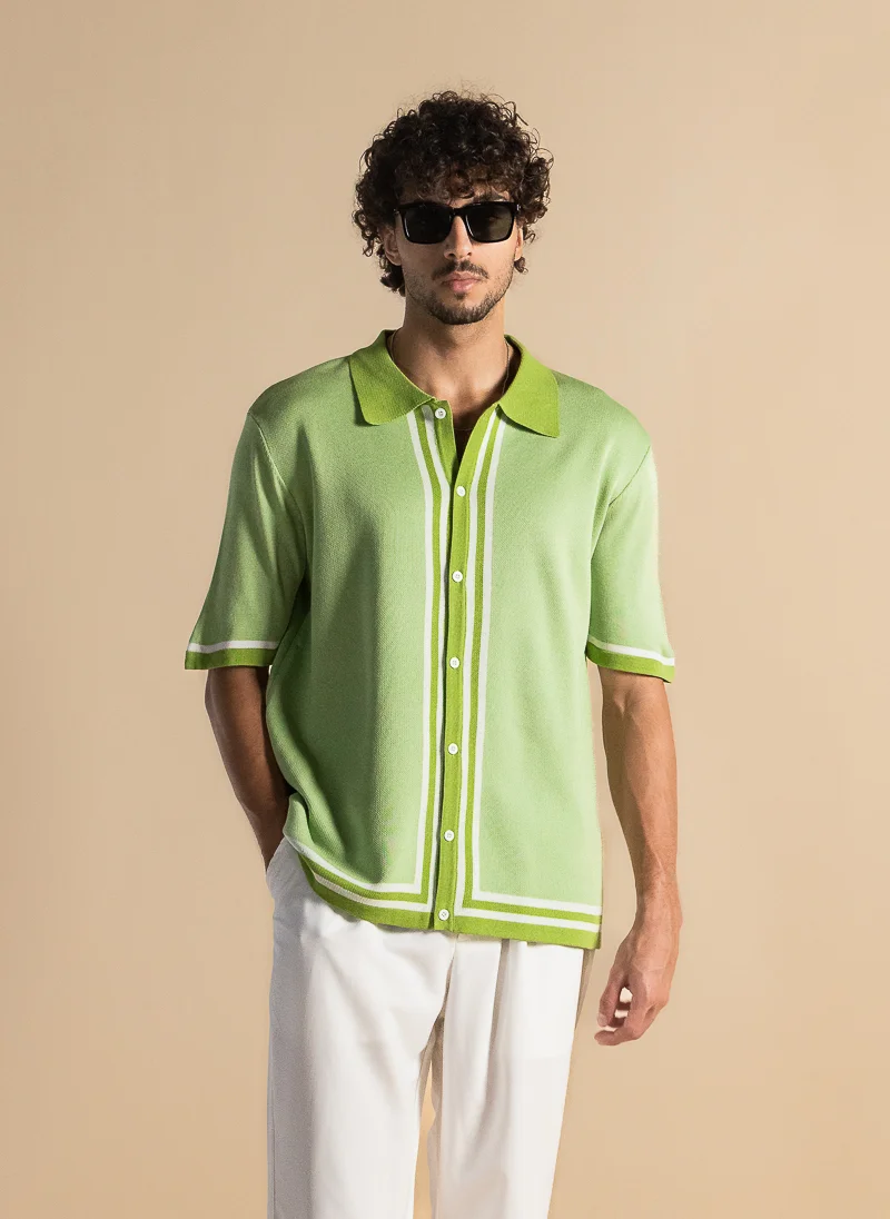 SHAPES TEXTURED FINE KNIT SHIRT