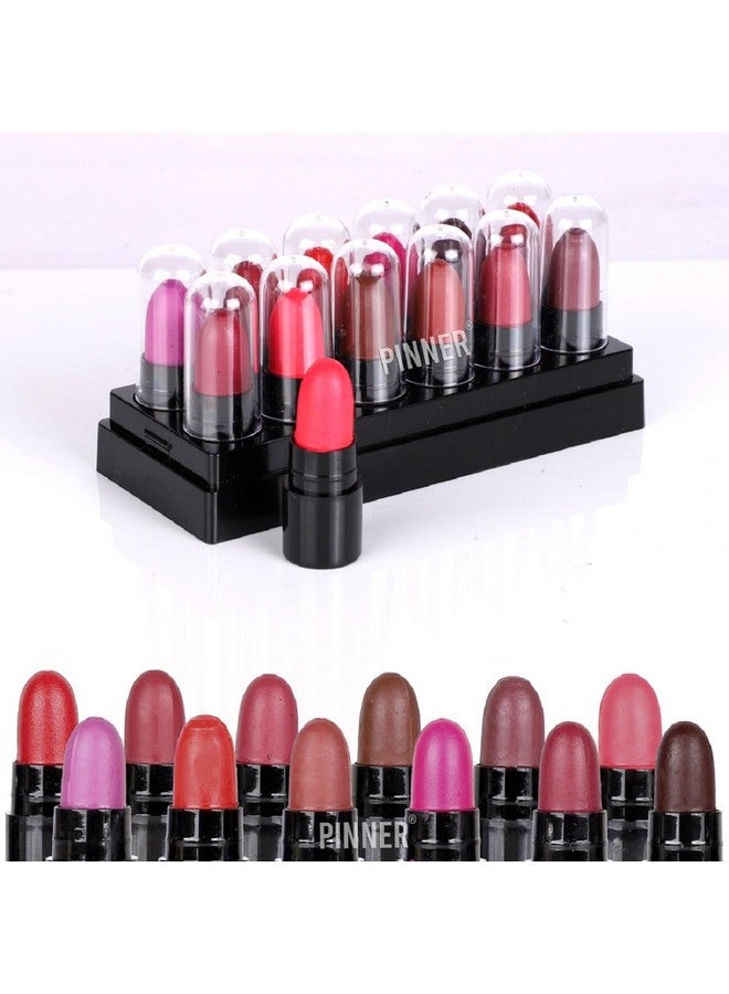 PINNER Lipstick Set, 12 Shades of Red, Burgundy, and Pink - Image 2