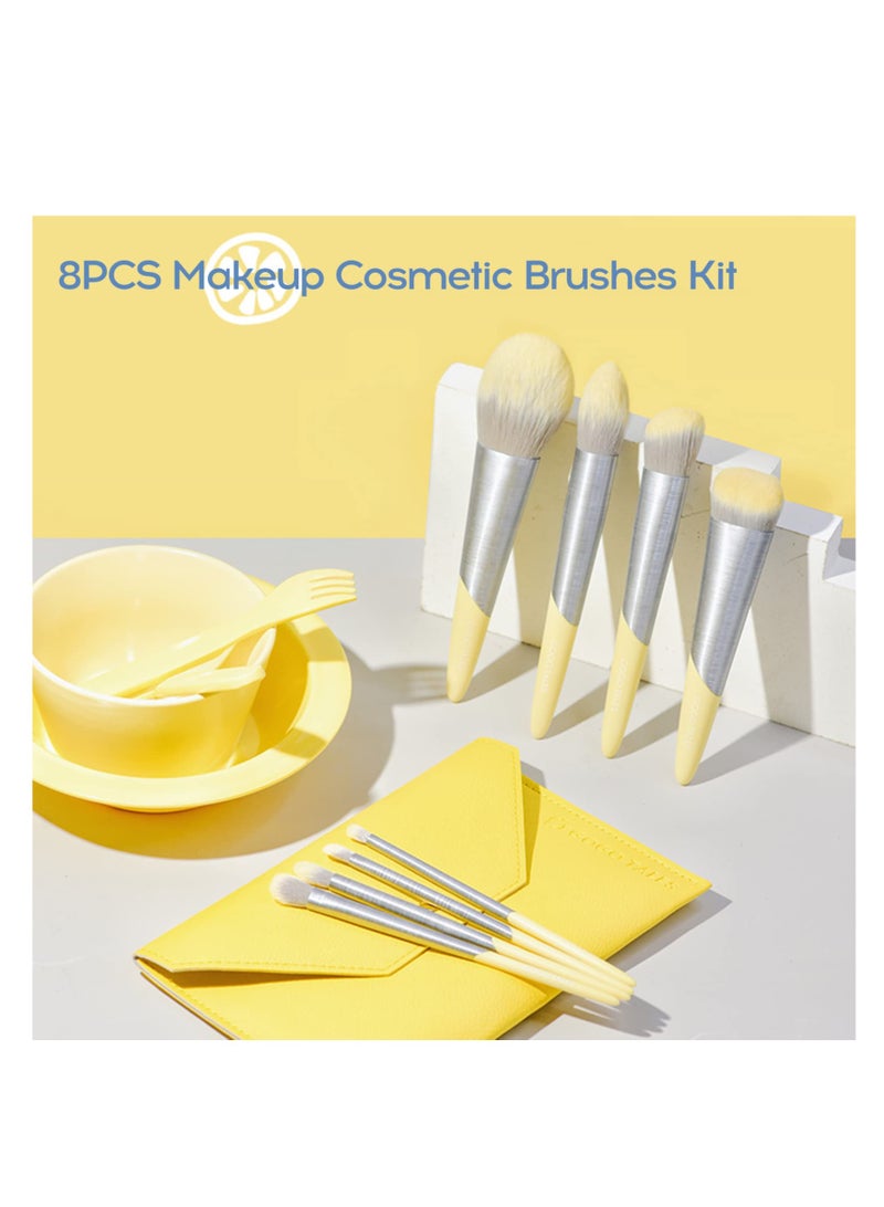 SOLARAE 8-Piece Makeup Brush Set with Cruelty-Free Synthetic Fiber Bristles for Foundation, Eyeshadow, Eyeliner, and Lip Makeup - Soft Brushes for Blending and Precision Application. - Image 2