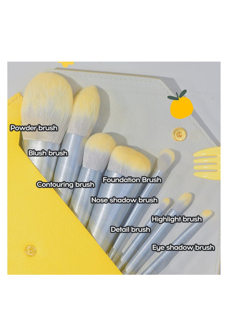 SOLARAE 8-Piece Makeup Brush Set with Cruelty-Free Synthetic Fiber Bristles for Foundation, Eyeshadow, Eyeliner, and Lip Makeup - Soft Brushes for Blending and Precision Application. - Image 3