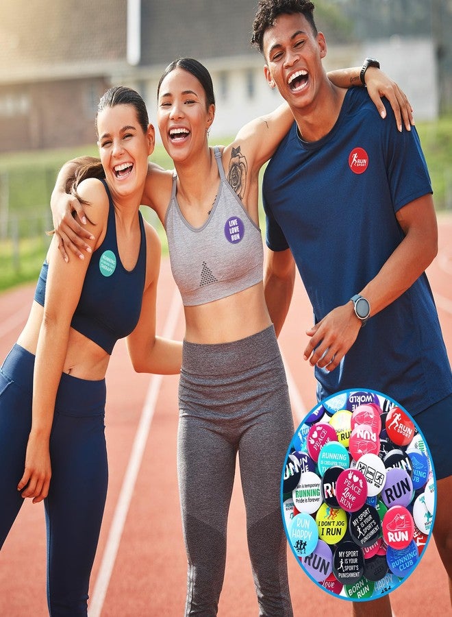 Tondiamo 160 Pcs Funny Running Pins Round Metal Badge Running Brooch Race and Marathon Themed Pins for Runner - Image 5