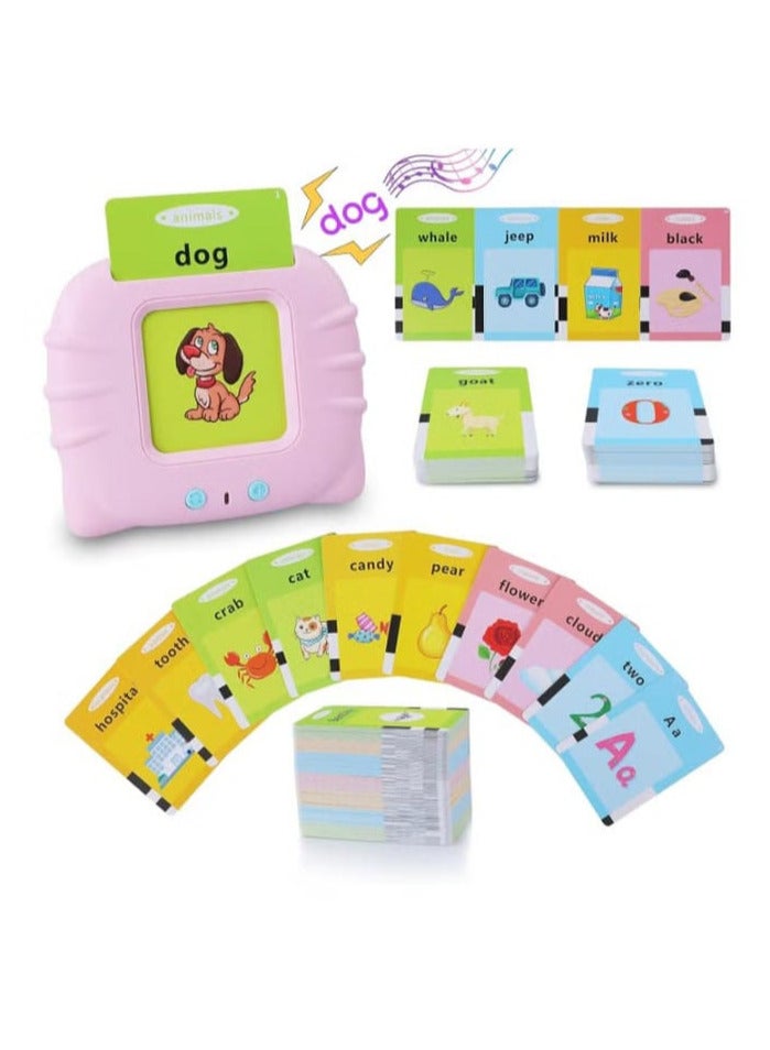 لعبة تعليمية للأطفال استمع وتعلم بطاقات فلاش مسموعة للأطفال الصغار 1 2 3 4 5 6 سنوات جهاز البطاقات التعليمية للأولاد والبنات مع 112 قطعة من البطاقات مزدوجة الجوانب 224 كلمة - Image 1