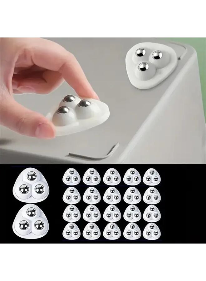 8 White Self Adhesive 360 Rotating Wheel Casters No Tools Required For Home Appliances - Image 2