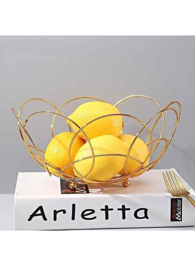 BS B&S Iron Fruit Basket 25.5 x 13.5cm – Modern Hollow Multi-Circle Fruit Storage Bowl  - Image 2