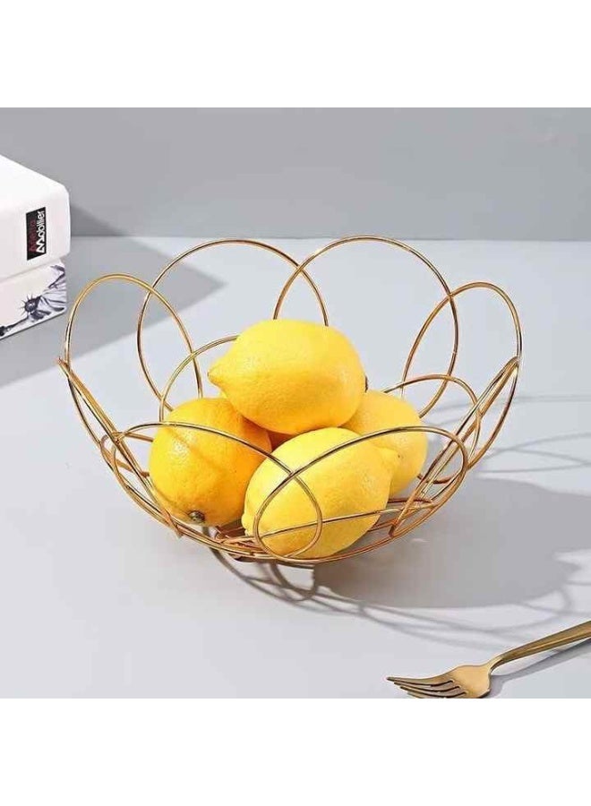 BS B&S Iron Fruit Basket 25.5 x 13.5cm – Modern Hollow Multi-Circle Fruit Storage Bowl  - Image 4