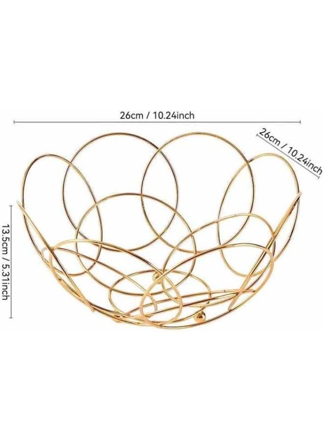 BS B&S Iron Fruit Basket 25.5 x 13.5cm – Modern Hollow Multi-Circle Fruit Storage Bowl  - Image 5