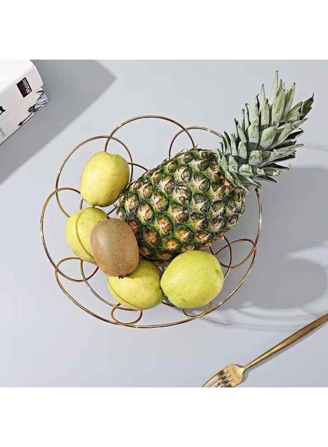 BS B&S Iron Fruit Basket 25.5 x 13.5cm – Modern Hollow Multi-Circle Fruit Storage Bowl  - Image 3