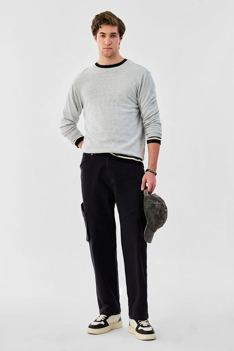 SNITCH Regular Fit Grey Sweater