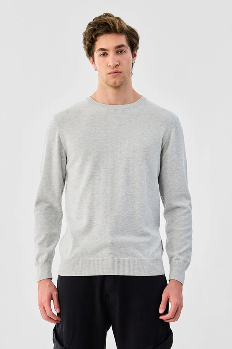 SNITCH Regular Fit Grey Sweater