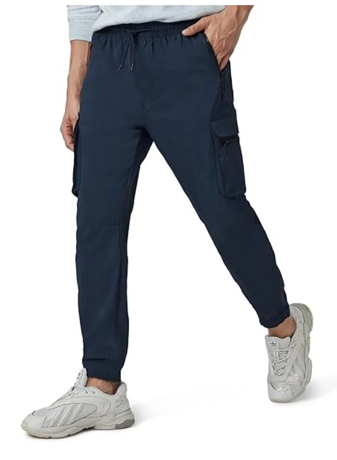 اكس واي اكس اكس Men Cotton Rich Cargo Jogger, Relaxed, Solid, Pack of 1, MB3JG05L, Midnight Blue, L