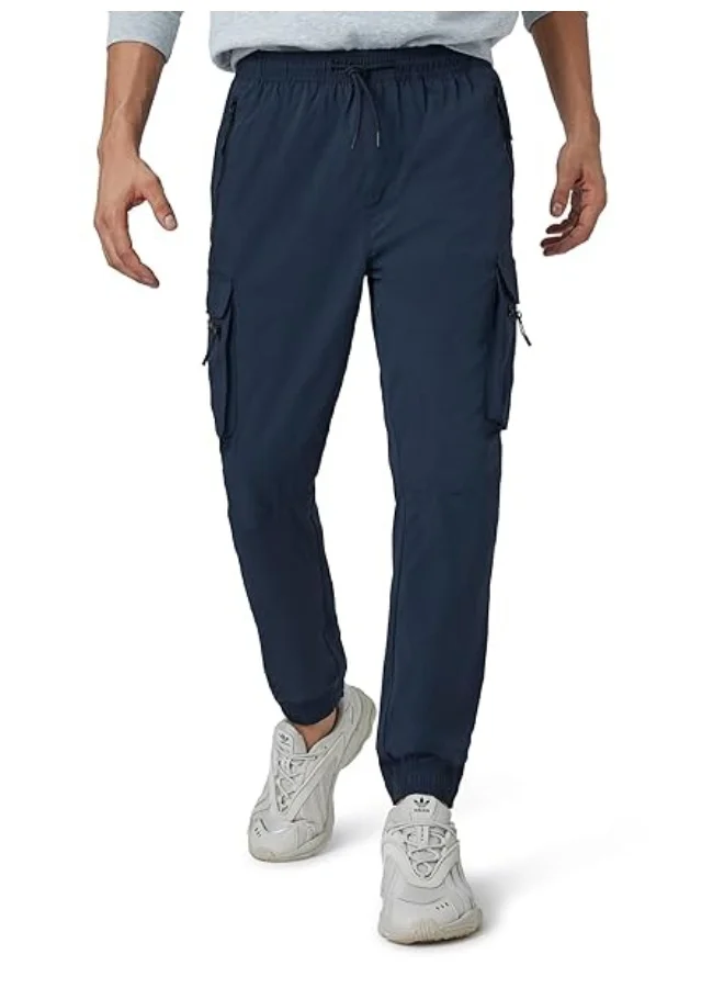 XYXX  Men Cotton Rich Cargo Jogger, Relaxed, Solid, Pack of 1, MB3JG05L, Midnight Blue, L  | Best Price UAE