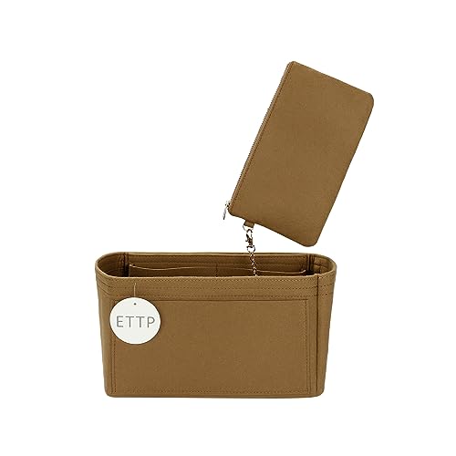 ETTP Purse Organizer Insert For Handbags Tote Bag Organizer Insert Handbag Organizer For Tote Handbags Compatible with Neverful Speedy and More SmallLighting Coffee - Image 1