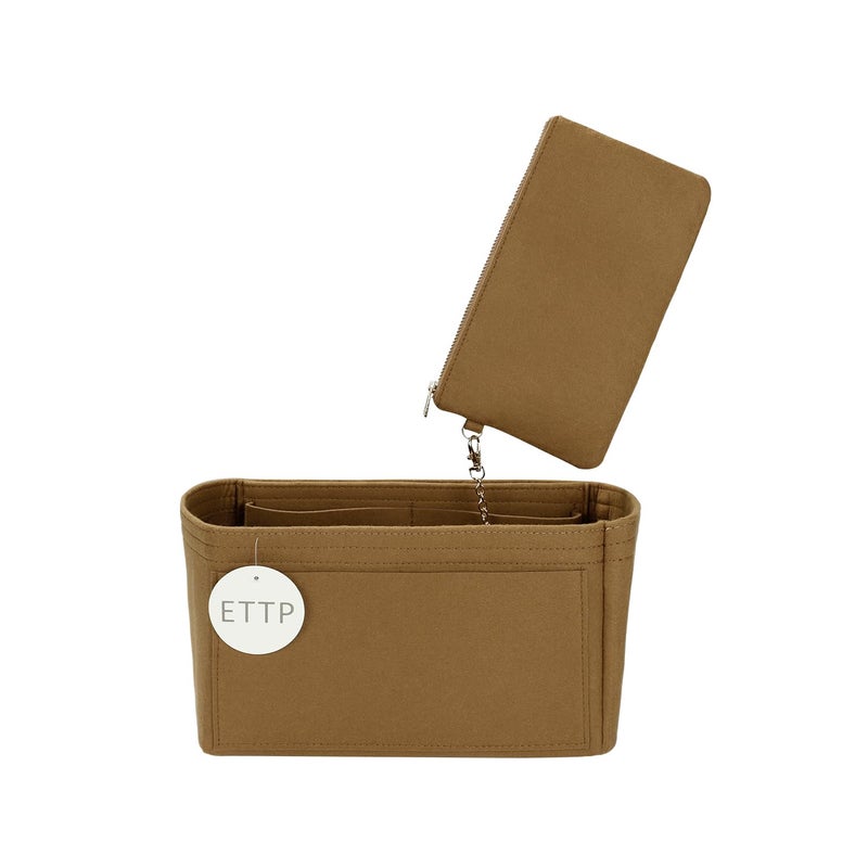 ETTP Purse Organizer Insert For Handbags Tote Bag Organizer Insert Handbag Organizer For Tote Handbags Compatible with Neverful Speedy and More SmallLighting Coffee - Image 2