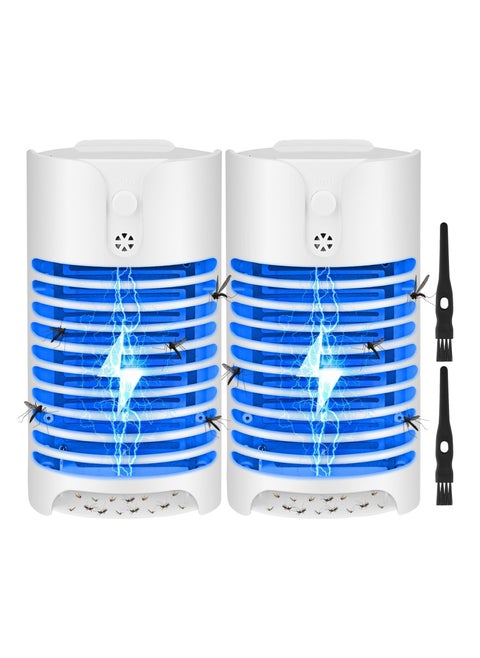 Mosquito Killer Lamp , 2-Piece Electronic Bug Zapper Plug in with UV LED Light, Powerful Electric Mosquito Fly Zapper, Insect Trap Lamp for Indoor