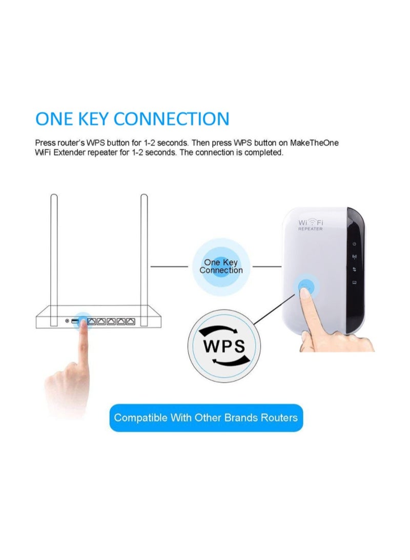COYO Repeater Wifi 300M Wireless Extender Wireless Internet Repeater, Long Range Amplifier with Ethernet Port Through Wall Router Extender - Image 3