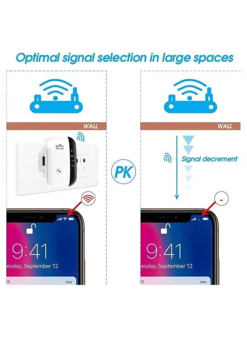 COYO Repeater Wifi 300M Wireless Extender Wireless Internet Repeater, Long Range Amplifier with Ethernet Port Through Wall Router Extender - Image 4