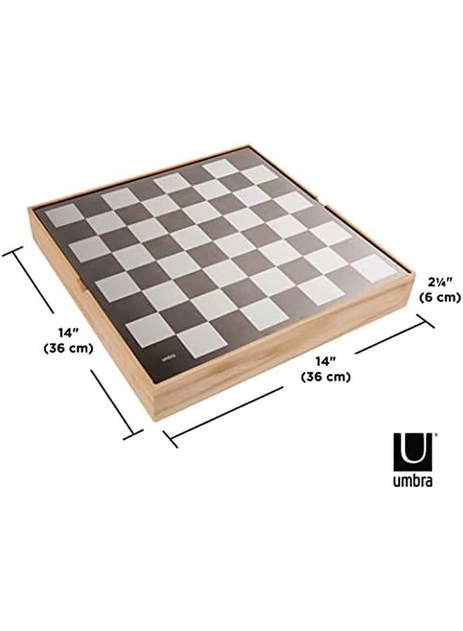 امبرا مجموعة شطرنج بادي للأطفال والكبار لعبة رقعة الشطرنج الأصلية الحديثة مصنوعة من المعدن مع لمسة نهائية من النيكل والتيتانيوم مقاس 13 - Image 2