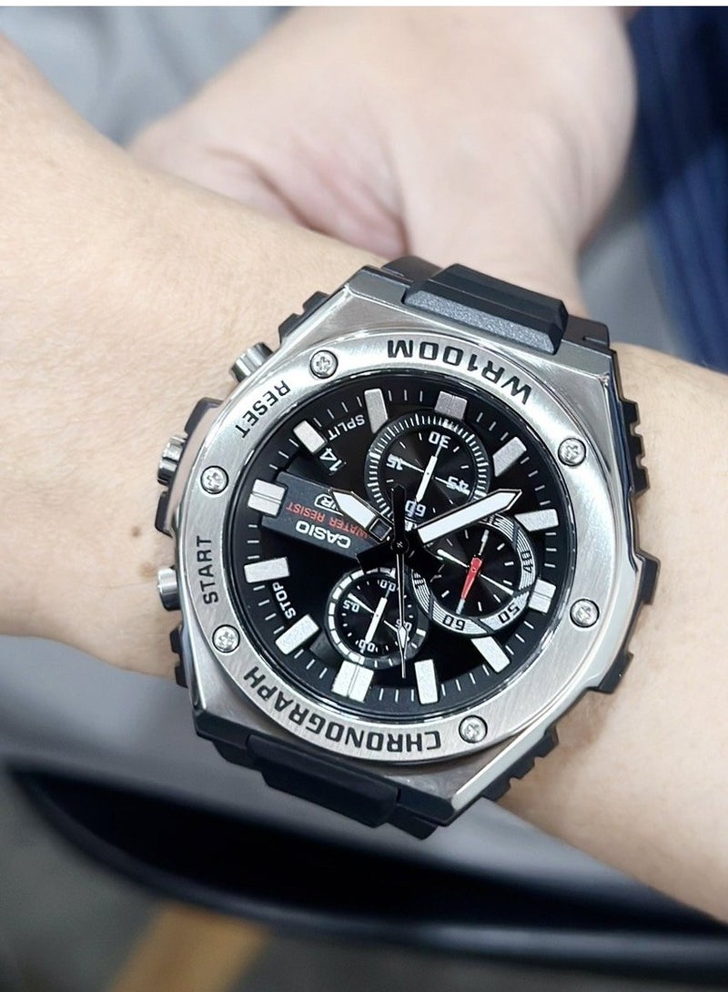 كاسيو ساعة رجالية رياضية كرونوغراف تناظرية - MWA-300H-1AVDF - Image 2