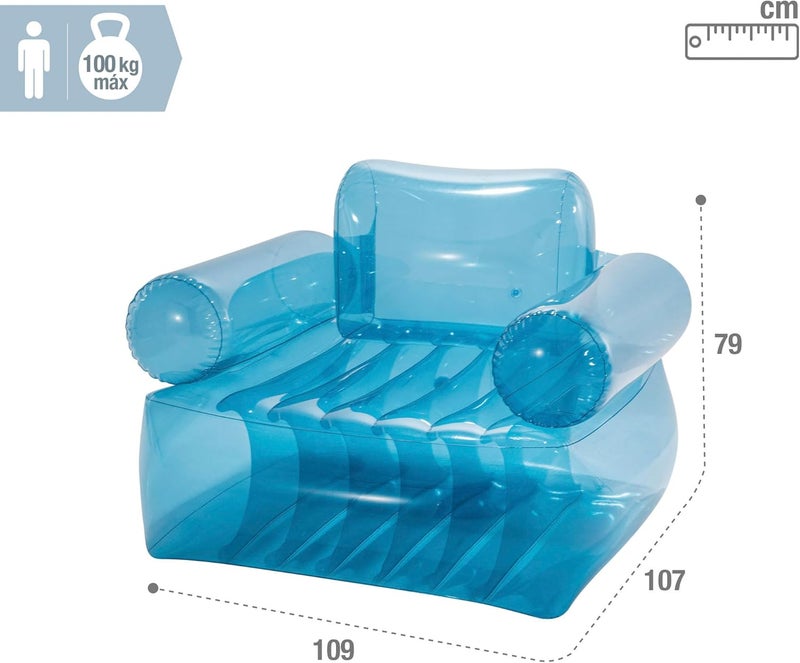 Intex Inflatable Armchair - Transparent Blue - Image 3
