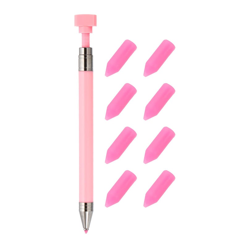 PATIKIL Diamond Art Pen with Wax Fine Point Diamond Art Accessories Refillable Wax Pen with 8 Pcs Wax for Diamond Art Nail DIY Craft Pink - Image 3