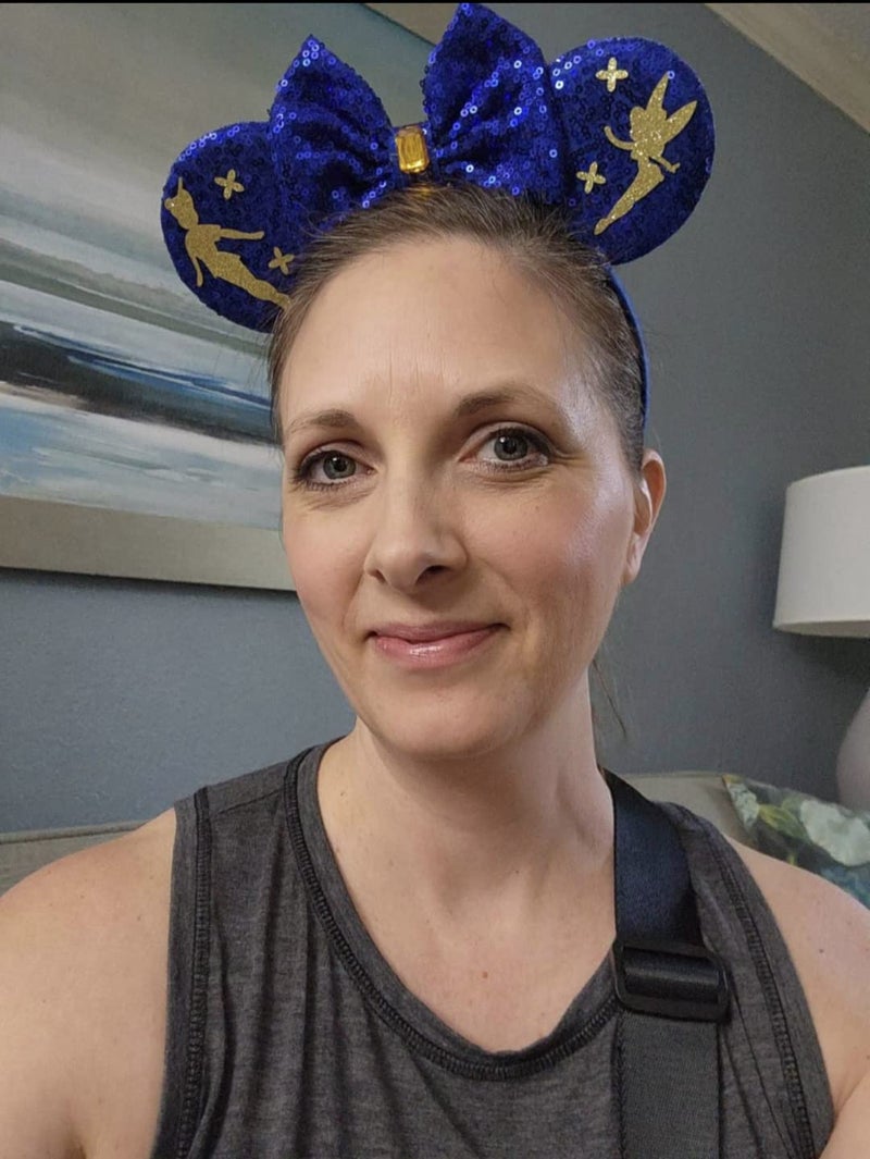 CLGIFT HAIRBAND Peter Pan Flight Minnie Ears, 1 Count (Pack of 1), Silver gold blue iridescent, Rainbow Sparkle Mouse Ears, Classic Red Sequin, Handmade, Unisex-Adults - Image 3