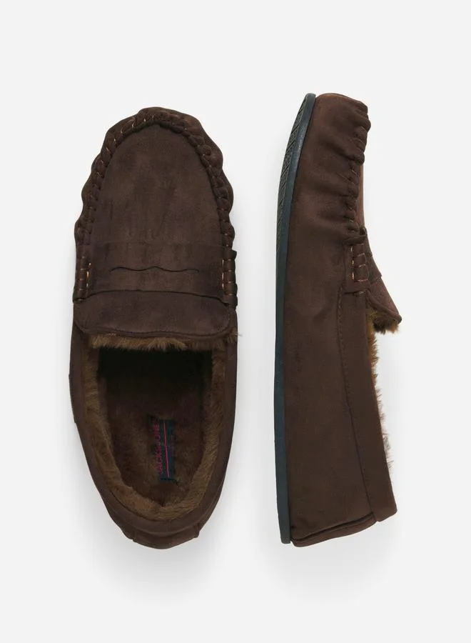 JACK & JONES Faux Fur Trim Moccasins