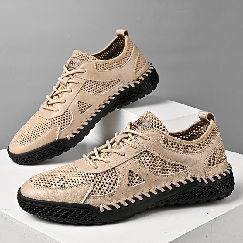 2024 Export Large Size Men'S Summer Fashion Hand-Stitched Cut Out Breathable Mesh Shoes Outdoor Beach Shoes Men'S Sandals - Image 2