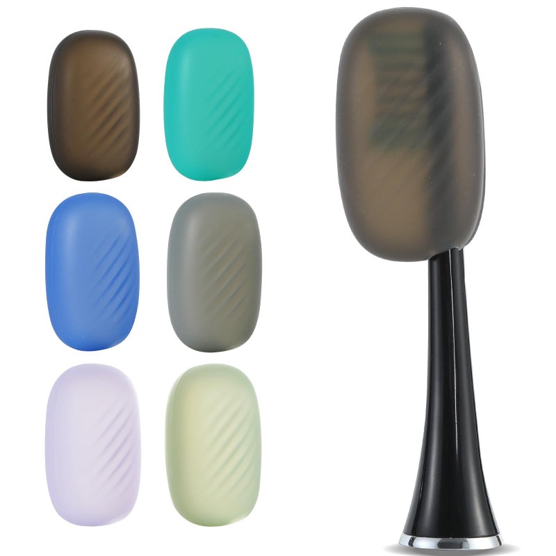 Lapfoon 6 Packs Silicone Toothbrush Covers, Tooth Brush Cover Cap for Electric & Manual Toothbrush Heads - Image 1