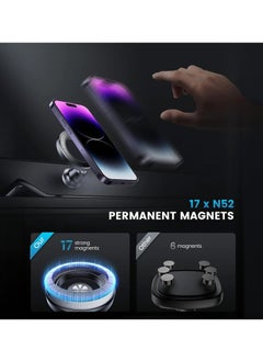 Brave Magnetic Car Mount, [High-Grade N52H Magnets] Magnetic Car Phone Holder for Car Dashboard, iPhone Car Holder Mount Vent Phone Mount for Car Compatible with iPhone 15 Pro Max/Plus, 14/13/12 Series  - Image 5