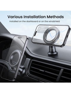 Brave Magnetic Car Mount, [High-Grade N52H Magnets] Magnetic Car Phone Holder for Car Dashboard, iPhone Car Holder Mount Vent Phone Mount for Car Compatible with iPhone 15 Pro Max/Plus, 14/13/12 Series  - Image 3