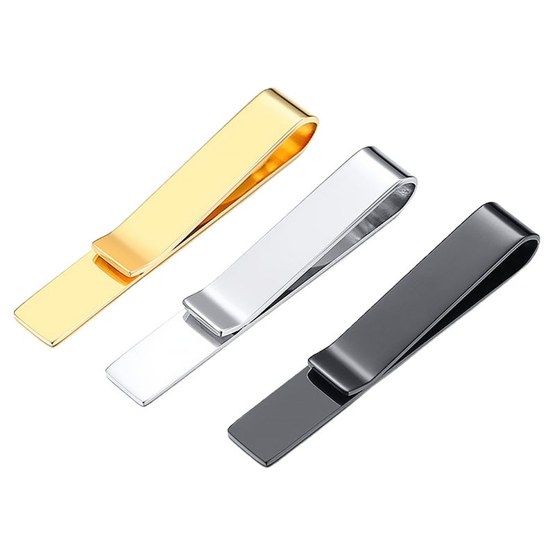 Tie Clips for Business, Durable Stainless Steel Tie Bars with Classic Style - Image 1