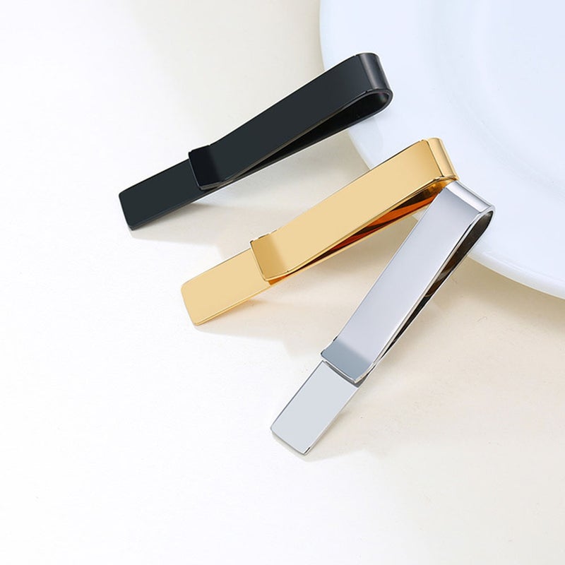 Tie Clips for Business, Durable Stainless Steel Tie Bars with Classic Style - Image 3