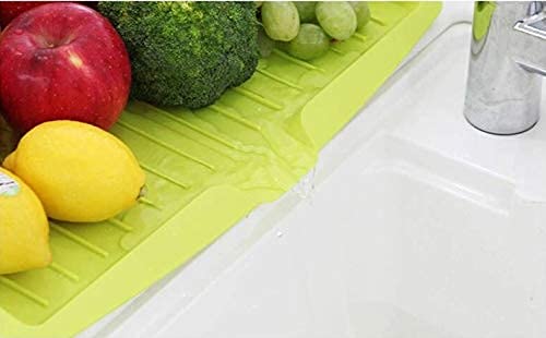 Primetan Plastic Sink Dish Drainer Kitchen Tools Organizer Washing Holder Storage Rack Drain Board for Fruit Vegetables Glass Green - Image 5