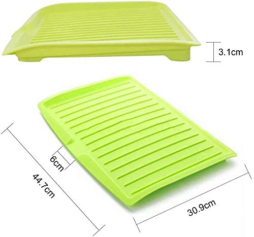 Primetan Plastic Sink Dish Drainer Kitchen Tools Organizer Washing Holder Storage Rack Drain Board for Fruit Vegetables Glass Green - Image 3