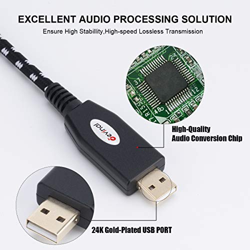Devinal USB to Dual 1/4" Stereo Audio Cable, USB-A to Dual 1/4" inch Output Cord Connector, PC to Stereo Audio Cable Converter for Amplifier, Speaker, etc 10Ft - Image 4