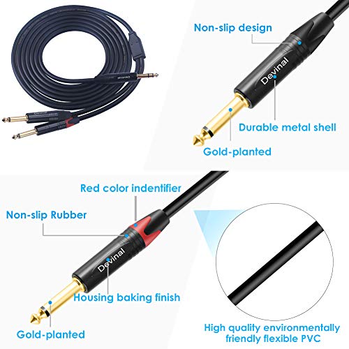 Devinal USB to Dual 1/4" Stereo Audio Cable, USB-A to Dual 1/4" inch Output Cord Connector, PC to Stereo Audio Cable Converter for Amplifier, Speaker, etc 10Ft - Image 5