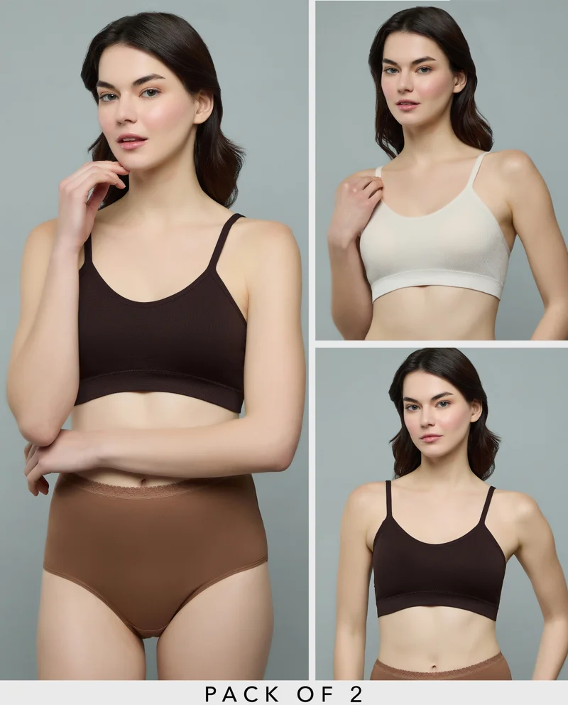 R&B 2 Pack Ribbed Bralettes