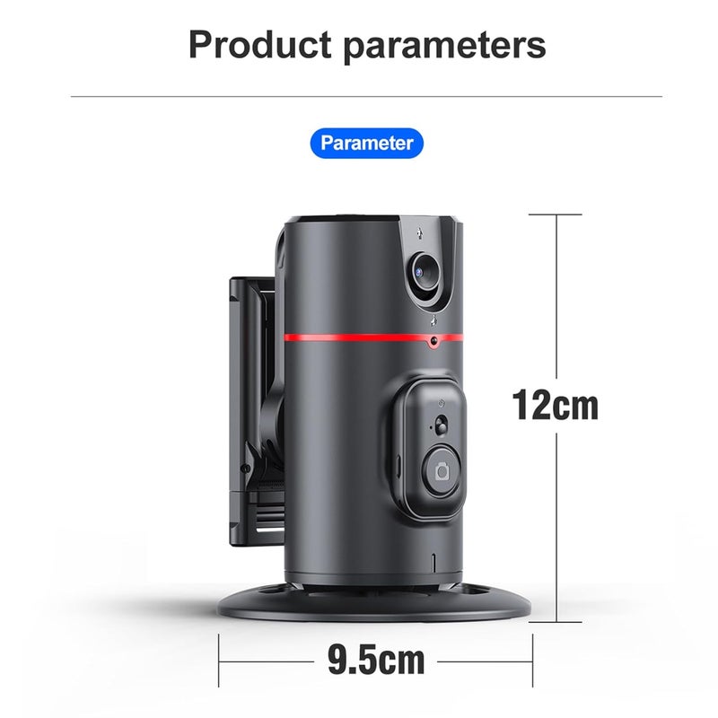 ANDOER Auto Face Tracking Tripod Phone Holder Desktop Selfie Gimbal Stand 360°Rotatable Support Face Body Tracking Gesture Control with Phone Clip for Vlog Live Streaming Recording Video - Image 5