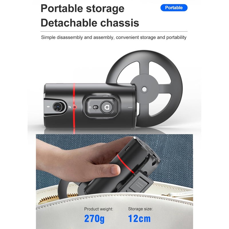 ANDOER Auto Face Tracking Tripod Phone Holder Desktop Selfie Gimbal Stand 360°Rotatable Support Face Body Tracking Gesture Control with Phone Clip for Vlog Live Streaming Recording Video - Image 4