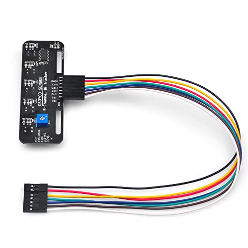 OSOYOO Infrared Line Tracking Sensor Module + 7 Pin 25cm Female to Female Jumper Wire, 5-Channel Infrared IR Line Reflection Tracker Sensor 3.3V-5V, Smart Car Black White Line Detection Tracing - Image 1