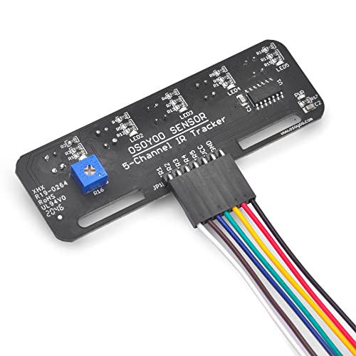 OSOYOO Infrared Line Tracking Sensor Module + 7 Pin 25cm Female to Female Jumper Wire, 5-Channel Infrared IR Line Reflection Tracker Sensor 3.3V-5V, Smart Car Black White Line Detection Tracing - Image 4