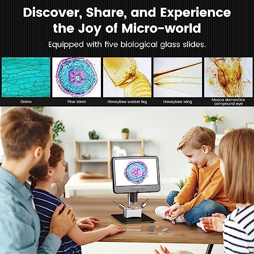 Andonstar AD210 10.1 Inch LCD Digital Microscope for Adults, Soldering Microscope for Electronics Repair, Coin Microscope Camera Full View for Error Coins with Light, Biological Slides Kit, 32G Card - Image 5