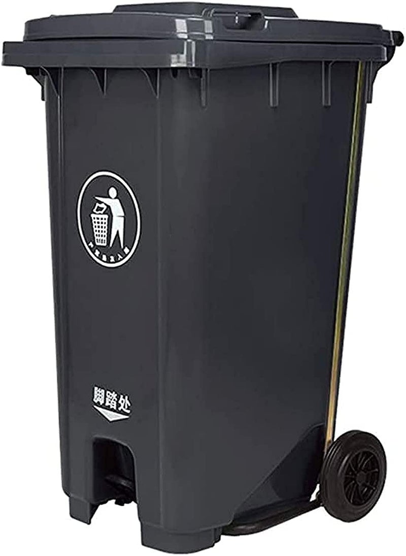AQ AQSON AQSON 120L Outdoor Garbage Bin - Grey Plastic Dustbin with Wheels - Image 1
