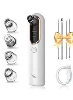 ASIV Blackhead remover, vacuum pore extractor, blackhead remover, suitable for facial blackhead extractor, pore vacuum acne extractor, skin label removal tool, pore cleaner, with USB charging, 4 modes, 5 suction heads  - Image 1
